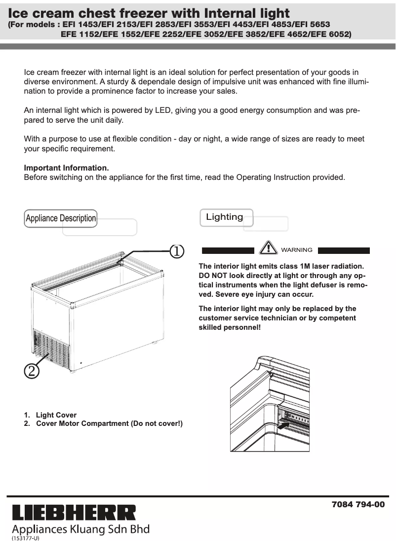 Page 1 de la notice Guide d'installation Liebherr EFI 1453