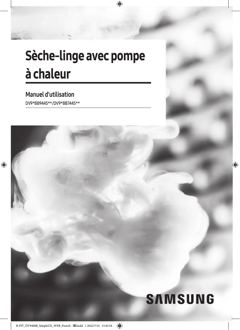 Image de la première page du manuel de l'appareil DV90BB7445GW