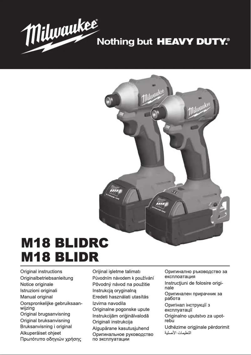 Page n°1 - Manuel utilisateur Milwaukee M18 BLIDR