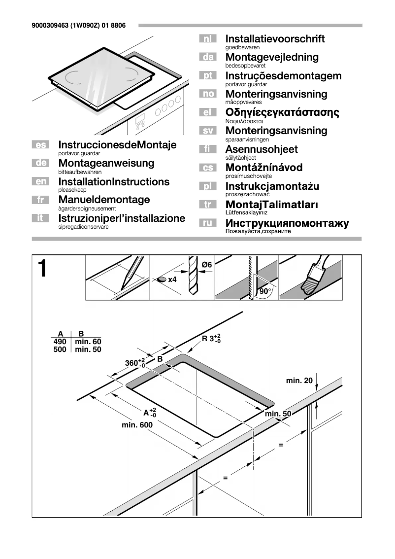 Page 1 de la notice Manuel utilisateur Neff Domino NK 4445 N