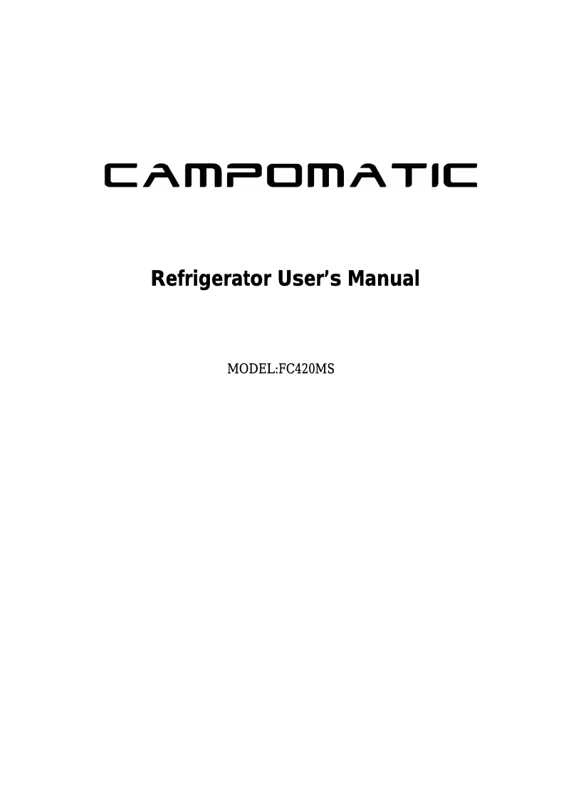 Image de la première page du manuel de l'appareil FC420MS