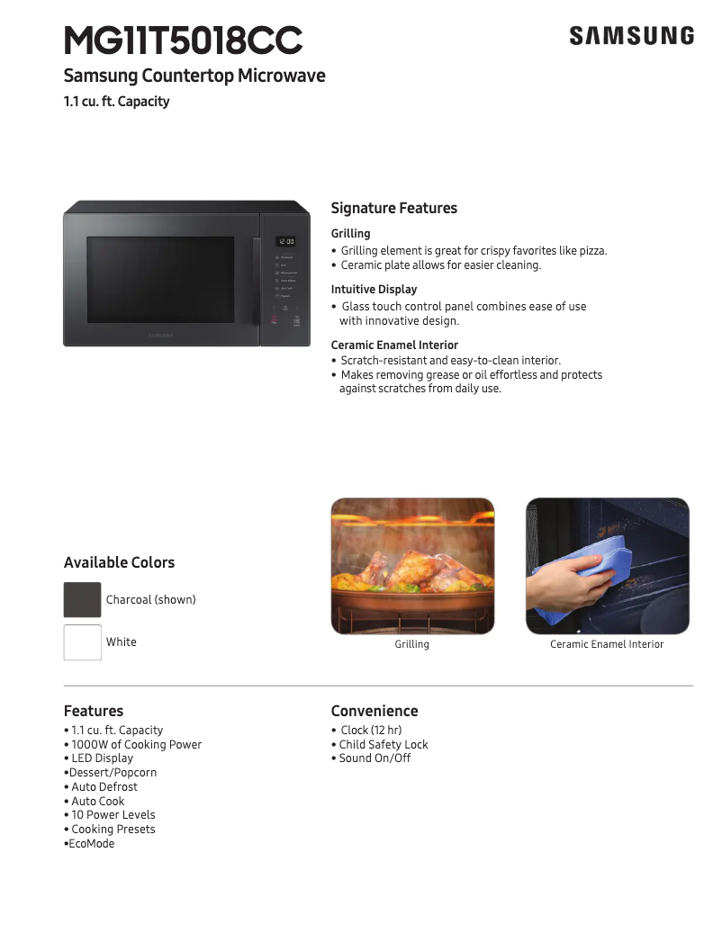 Image de la première page du manuel de l'appareil MG11T5018CW