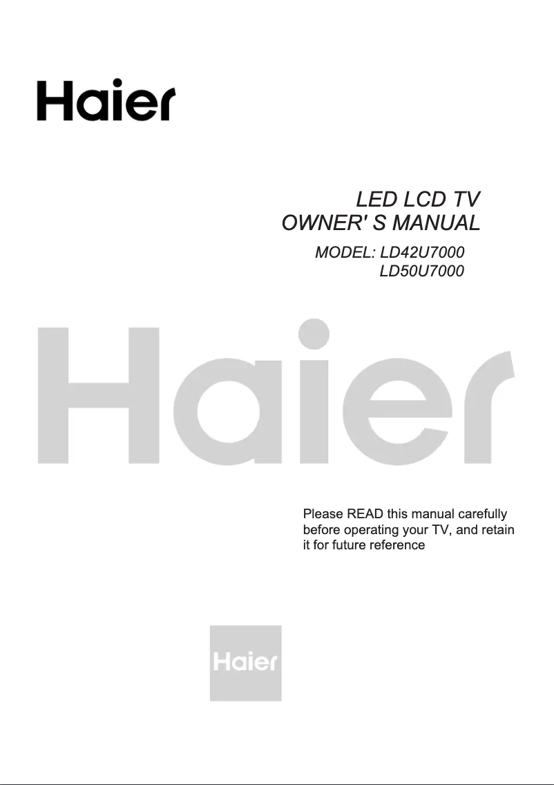 Page 1 de la notice Manuel utilisateur Haier LD50U7000