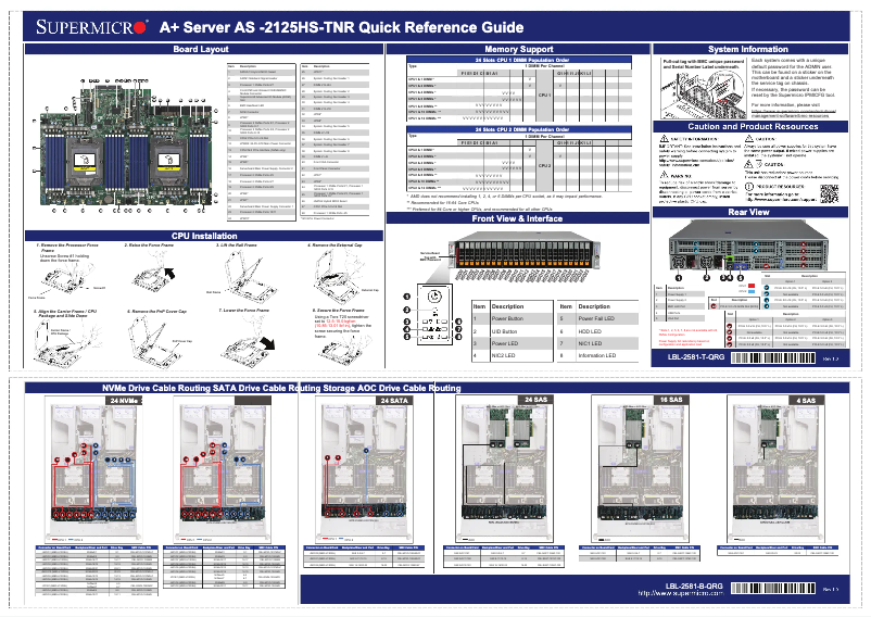 Image de la première page du manuel de l'appareil SuperServer AS-2125HS-TNR