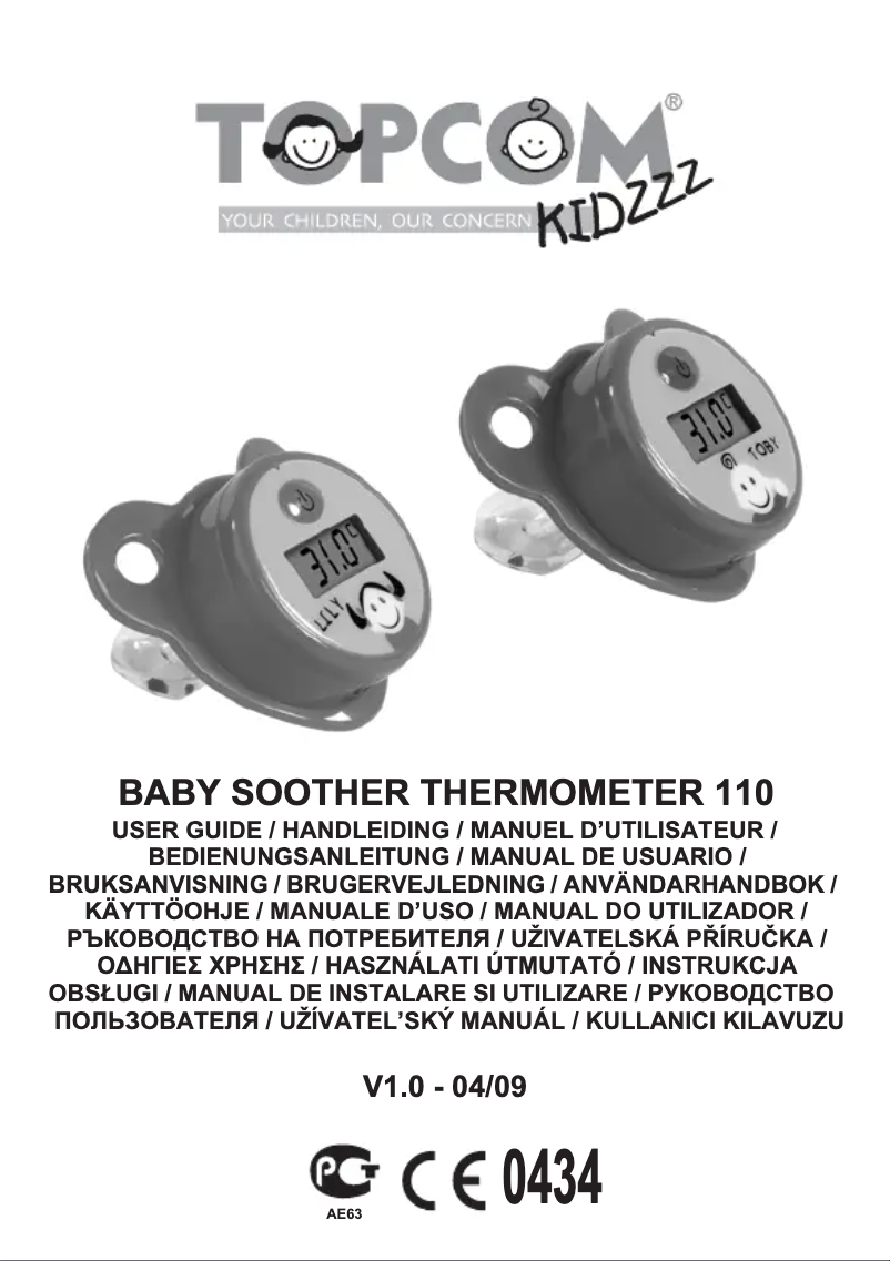 Page 1 of the manual User Manual Topcom 100 Lily