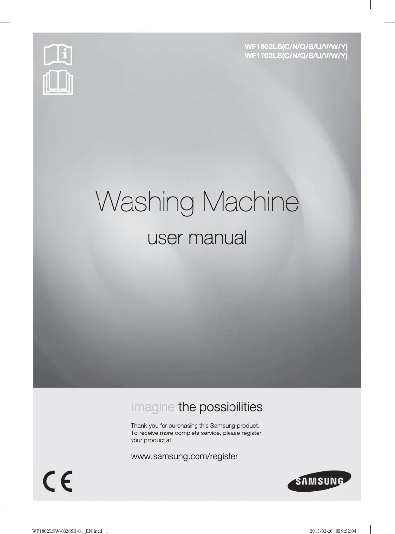 Page n°1 - Manuel utilisateur Samsung WF1802LSW2/YLE