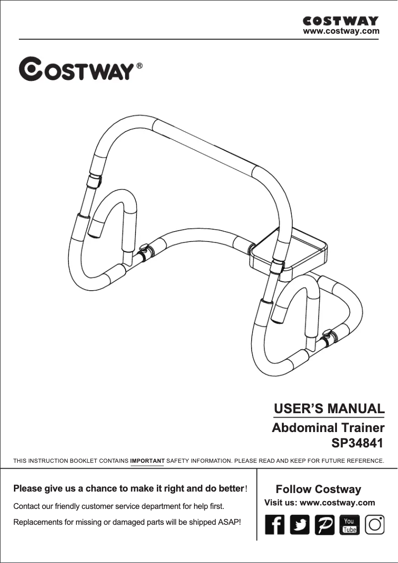 Page 1 de la notice Manuel utilisateur Costway SP34841