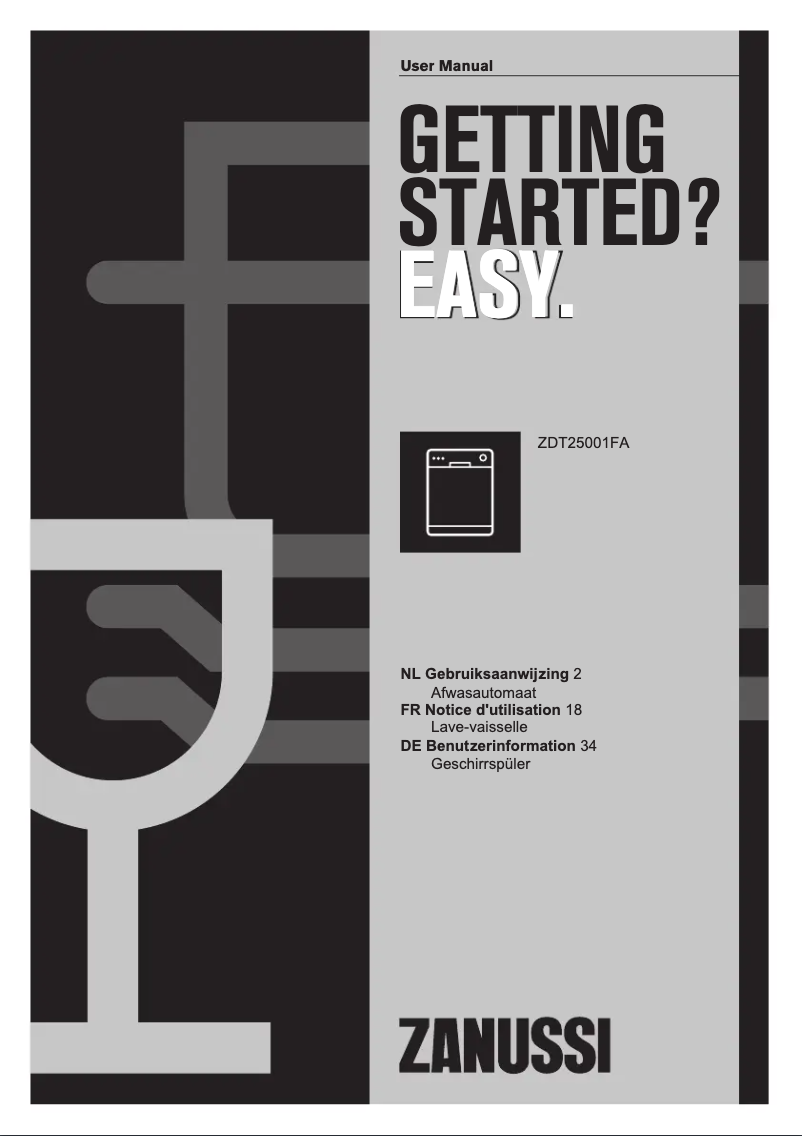 Image de la première page du manuel de l'appareil ZDT25001FA