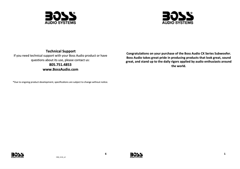 Page n°1 - Manuel utilisateur Boss Chaos Exxtreme CX8