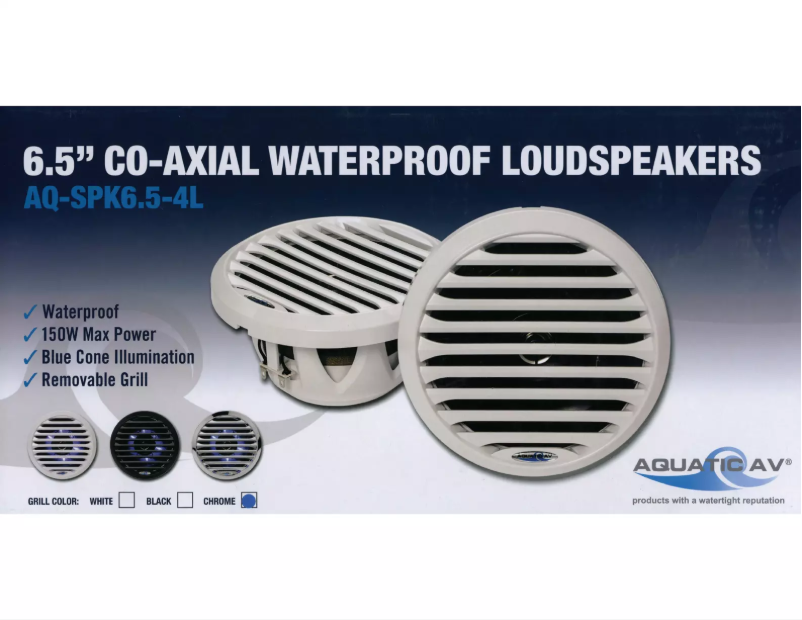 Page 1 de la notice Manuel utilisateur Aquatic AV AQ-SPK6.5-4LB