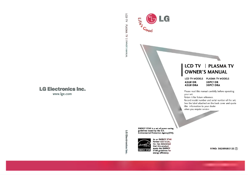 Page n°1 - Manuel utilisateur LG 42LB1DRA
