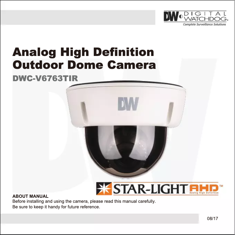 Page 1 de la notice Manuel utilisateur Digital Watchdog Star-Light AHD DWC-V6763TIR