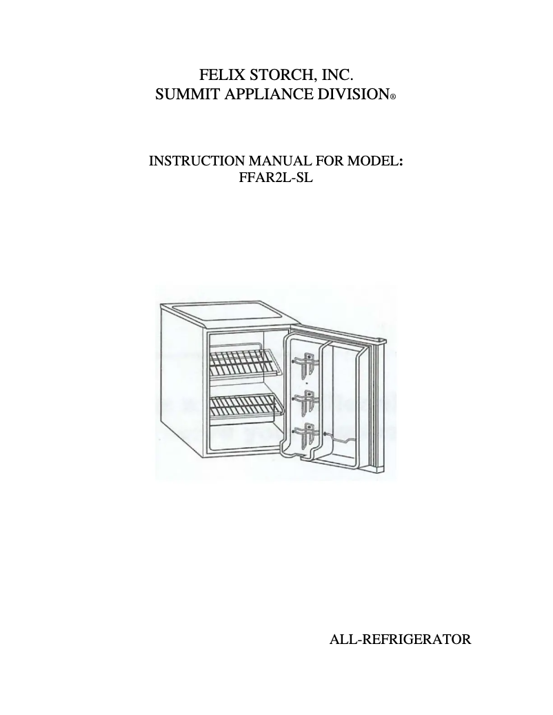 Image de la première page du manuel de l'appareil FFAR2LGLCSS7