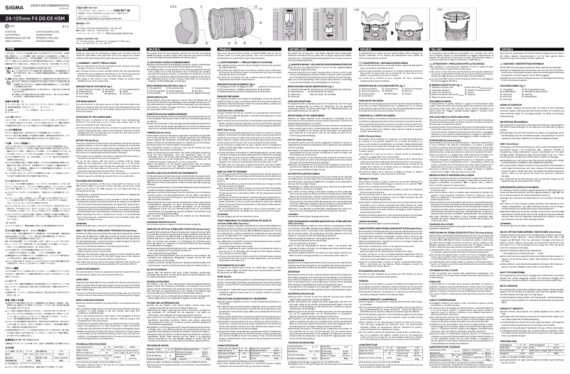 Image de la première page du manuel de l'appareil 24-105mm F4 DG OS HSM