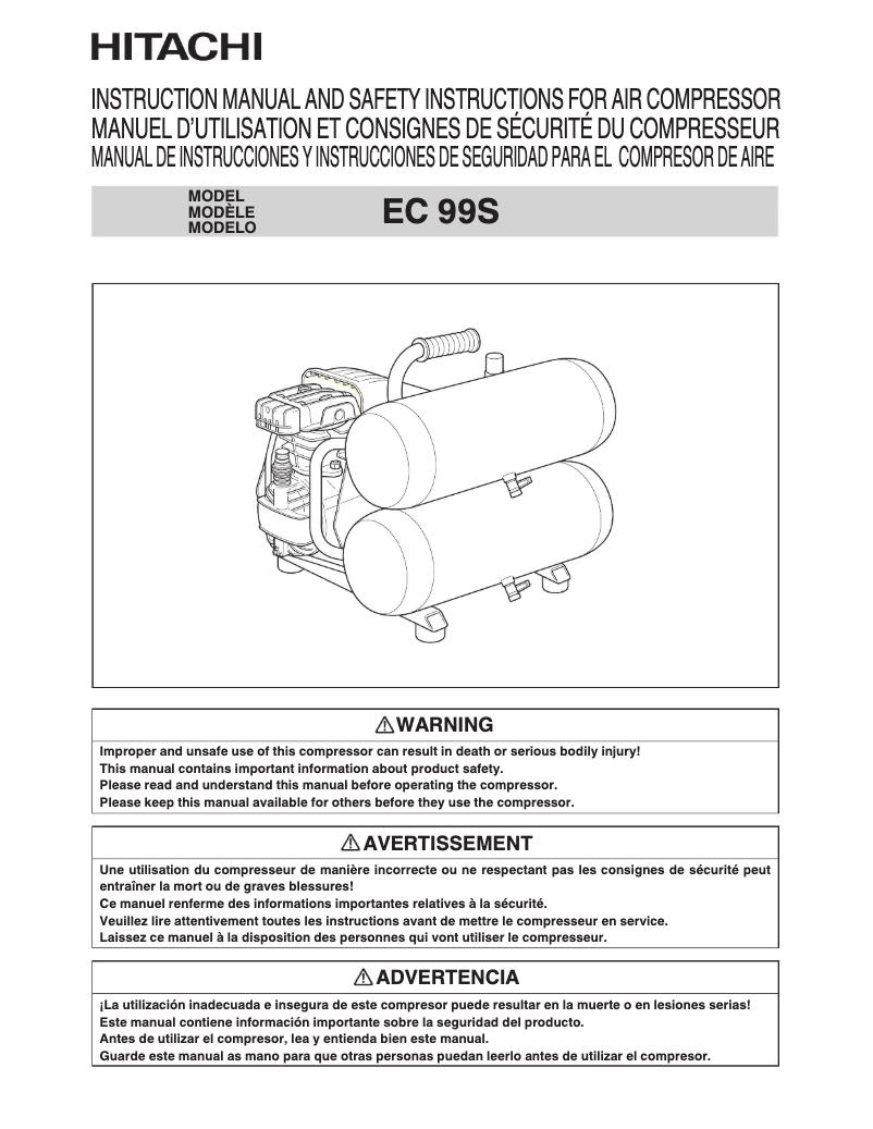 Page 1 de la notice Manuel utilisateur HiKOKI EC99S
