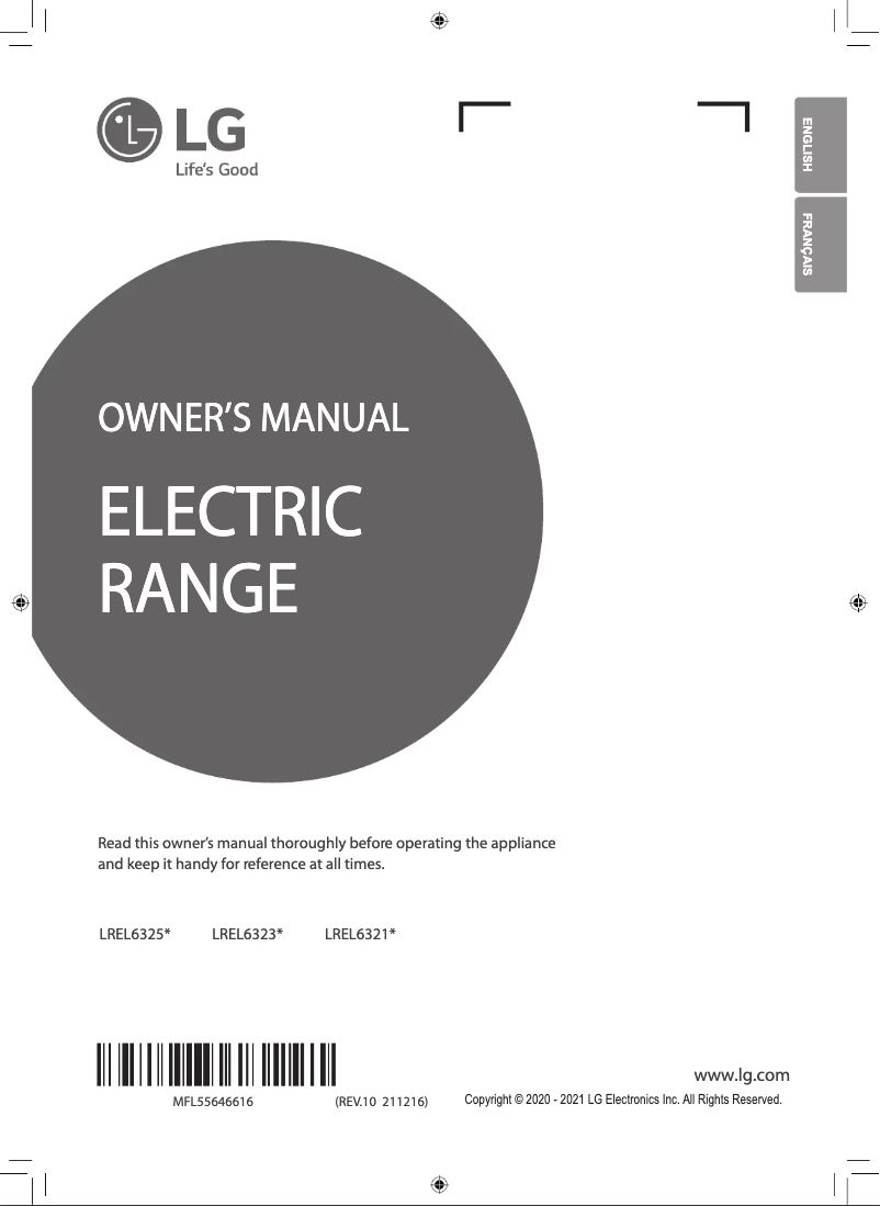 First page image of the manual for LREL6325D