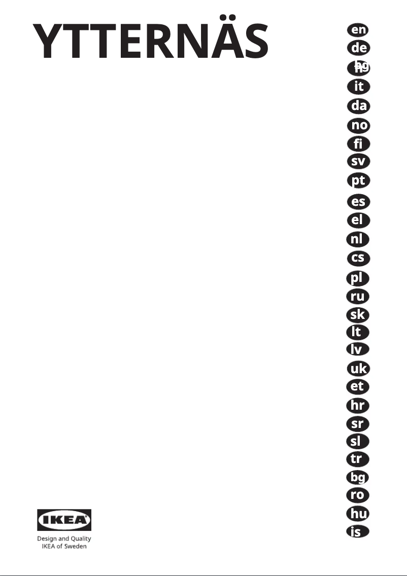 Page 1 de la notice Manuel utilisateur Ikea YTTERNÄS 005.683.56