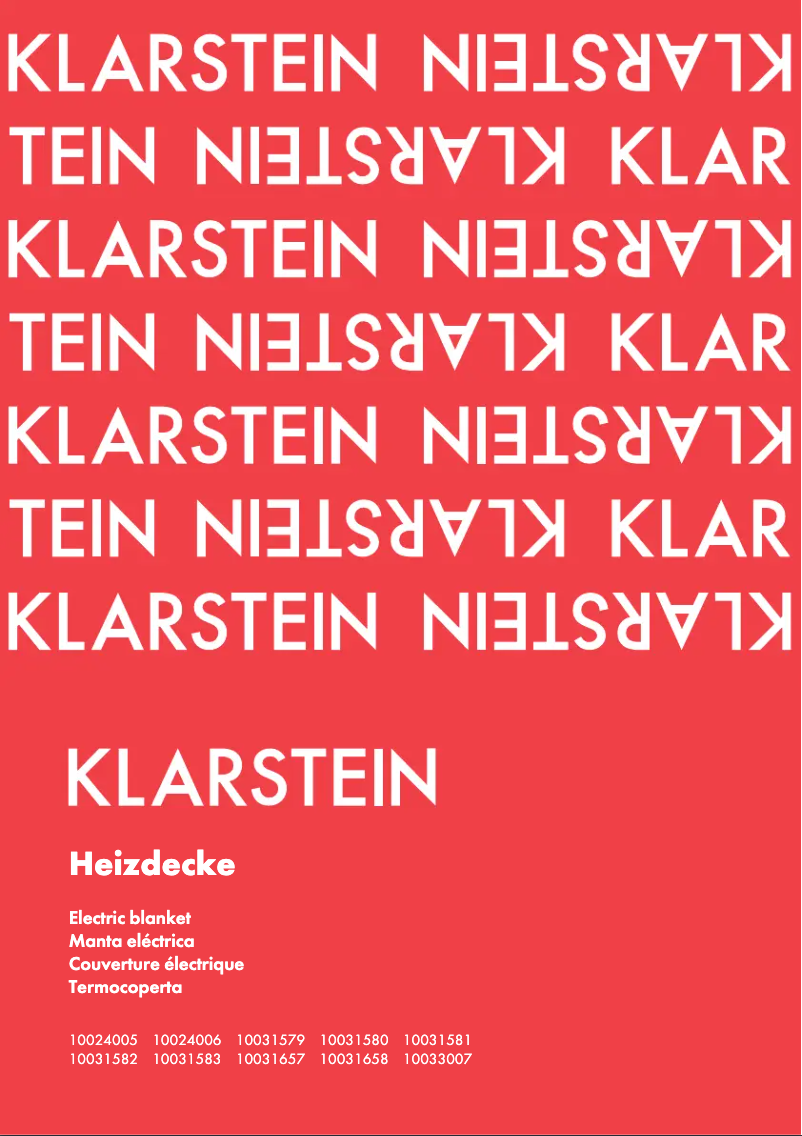 Page n°1 - Manuel utilisateur Klarstein 10031580