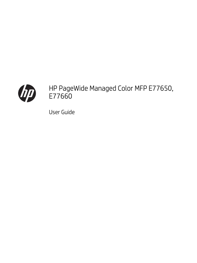 Página 1 del manual Manual de usuario HP PageWide Managed E77660z
