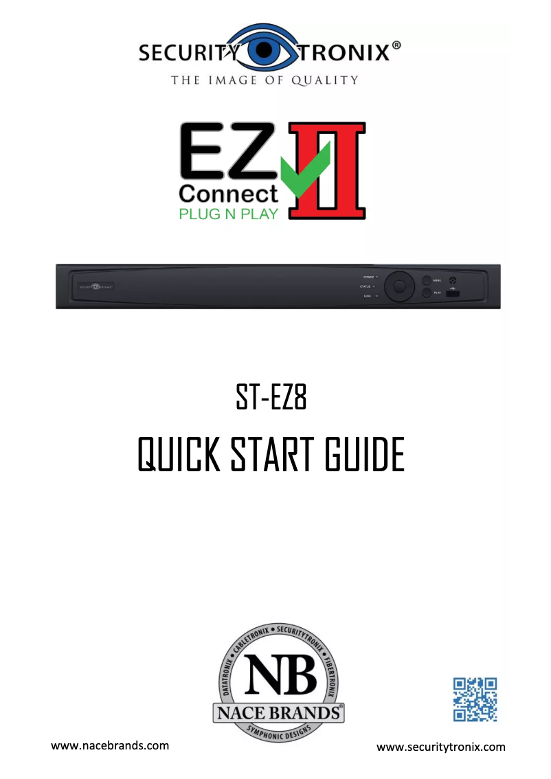 Page 1 de la notice Manuel utilisateur Security Tronix ST-EZ8