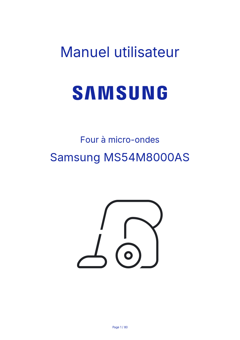 Page n°1 - Manuel utilisateur Samsung MS54M8000AS