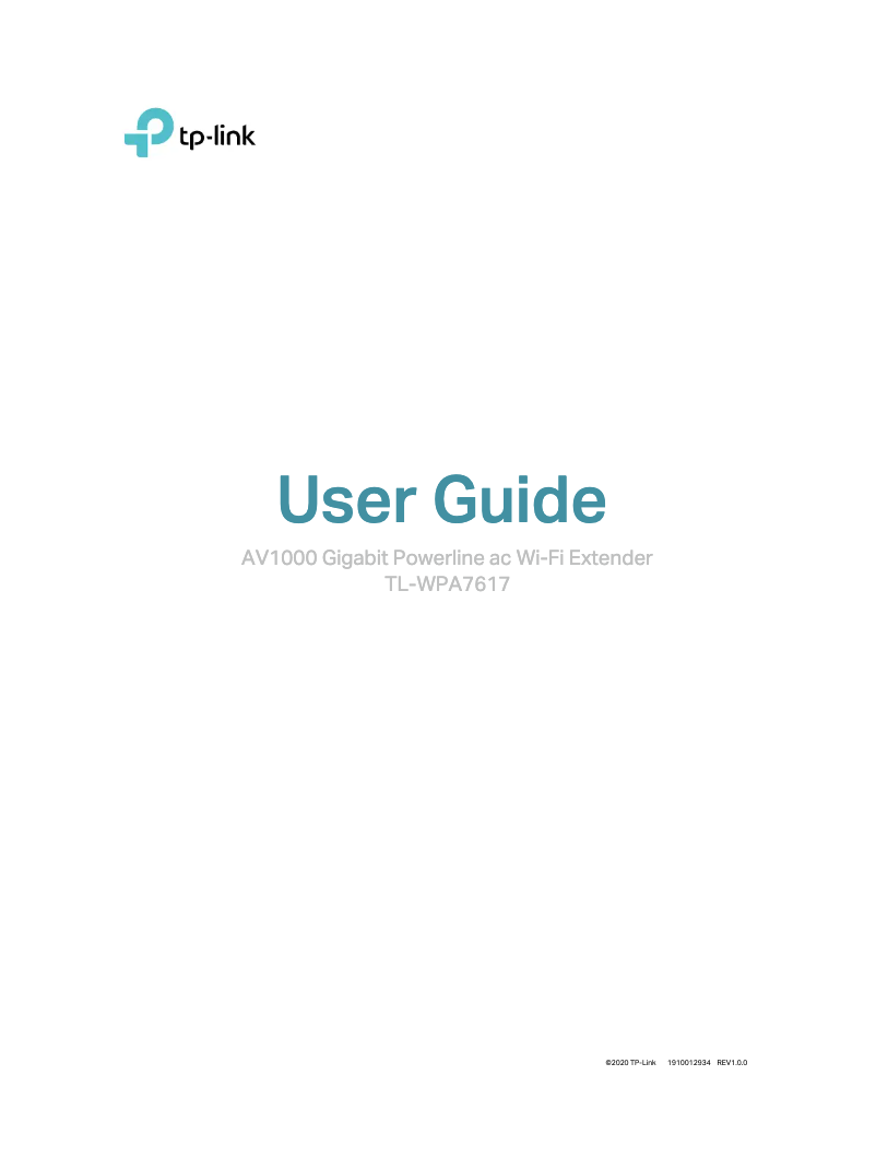 Page 1 de la notice Manuel utilisateur TP-Link TL-WPA7619