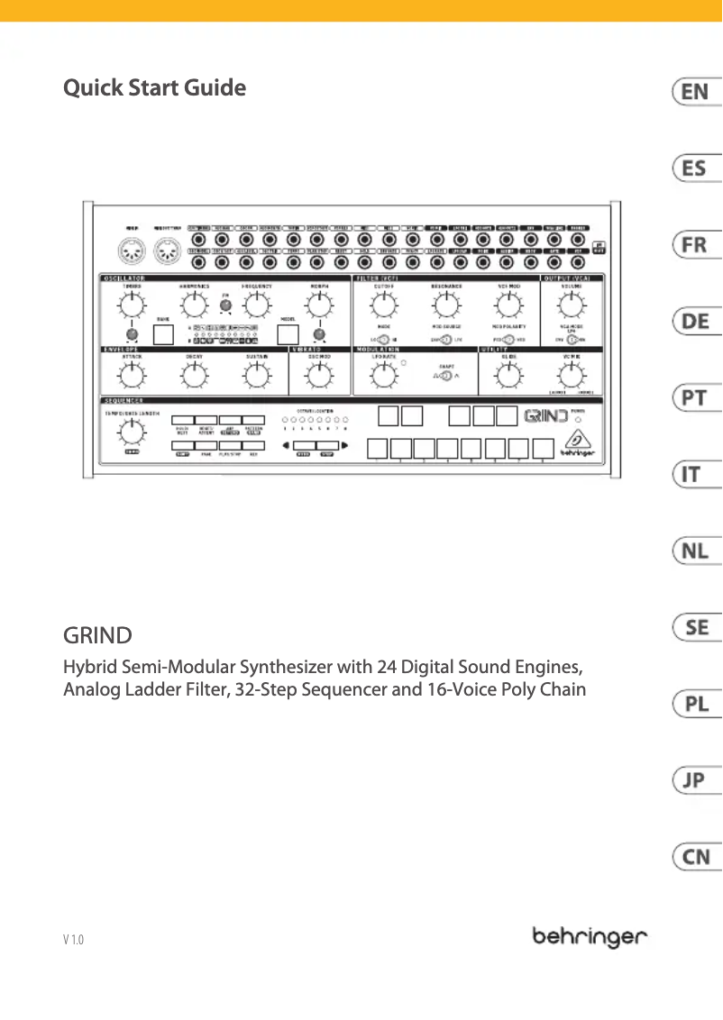 Page n°1 - Manuel utilisateur Behringer GRIND
