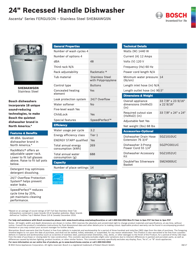 Image de la première page du manuel de l'appareil SHE84AWG