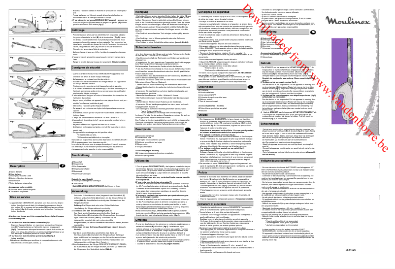 Page 1 de la notice Manuel utilisateur Moulinex Secanto 2 DJAC41