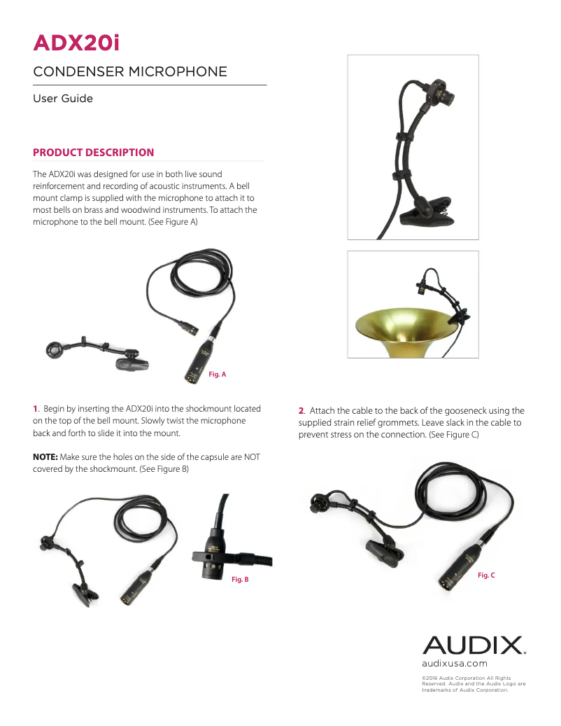 Page n°1 - Manuel utilisateur Audix ADX20i