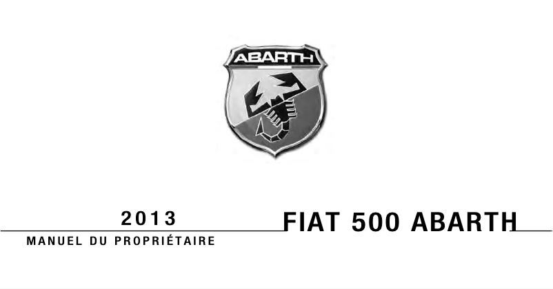 Image de la première page du manuel de l'appareil 500 Abarth (2013)
