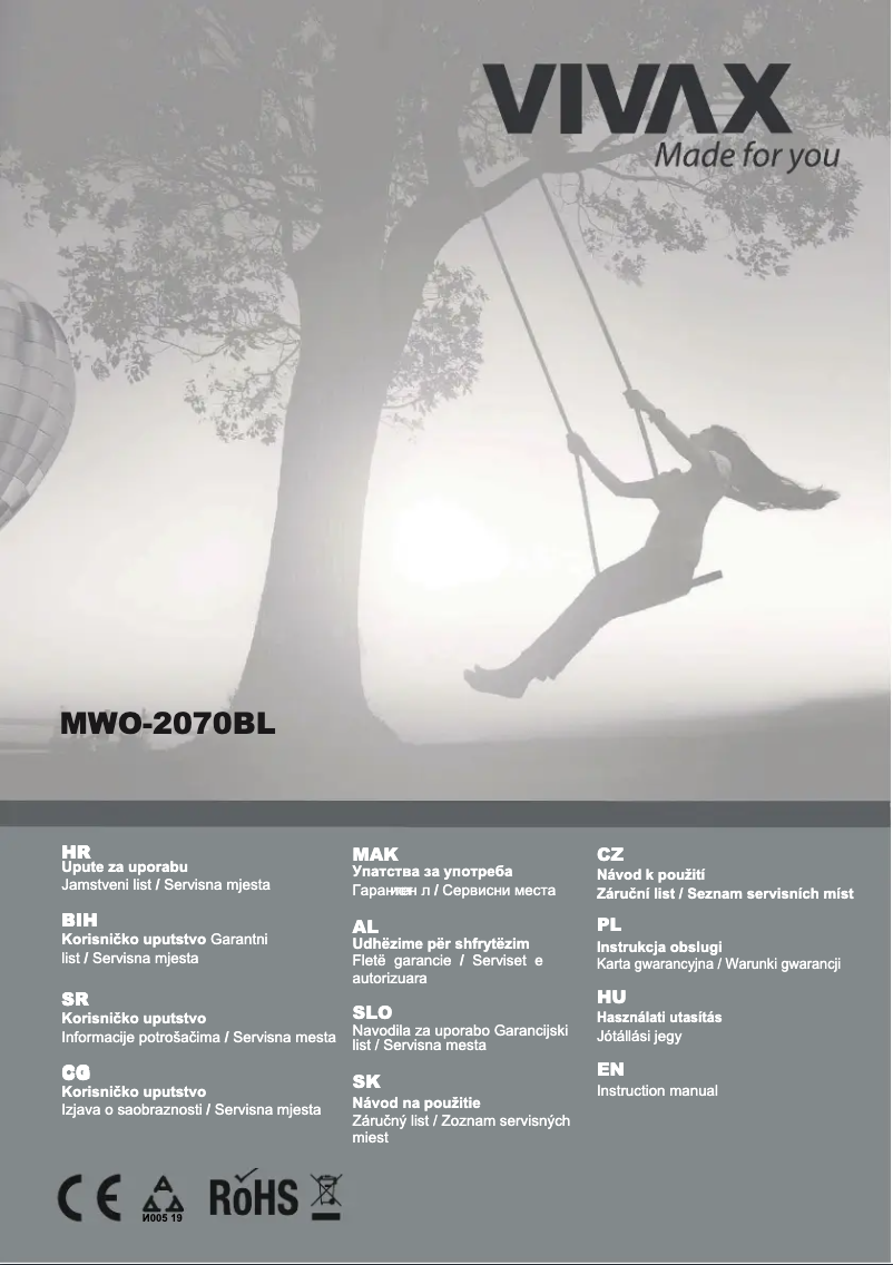 Page n°1 - Manuel utilisateur Vivax MWO-2070 BL