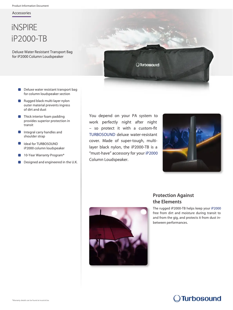 Page n°1 - Fiche technique Turbosound iP2000-TB