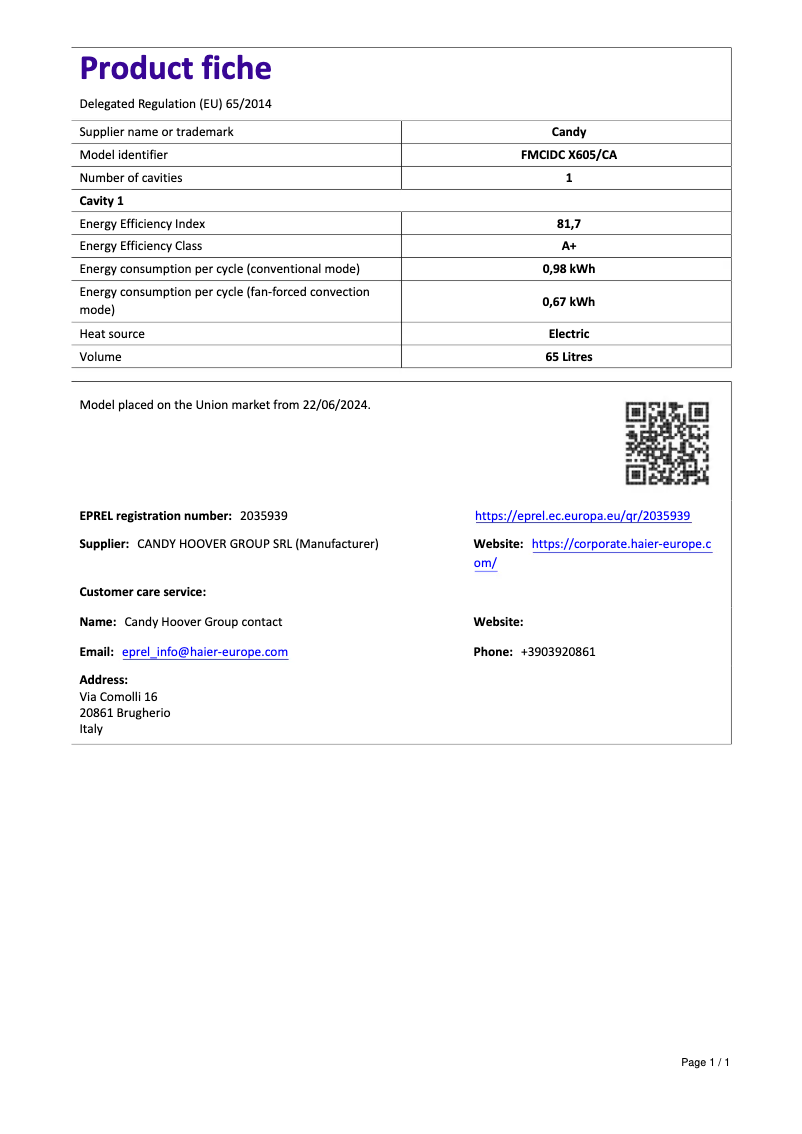 Image de la première page du manuel de l'appareil FMCIDC X605