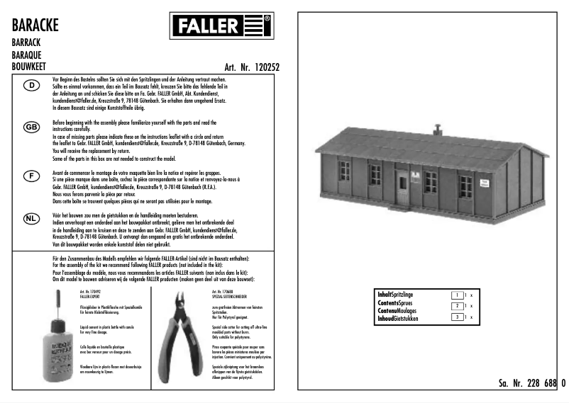 Page 1 de la notice Manuel utilisateur Faller 120252