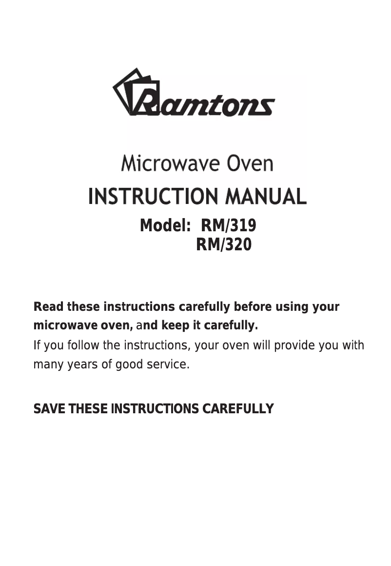 Page 1 de la notice Manuel utilisateur Ramtons RM/320