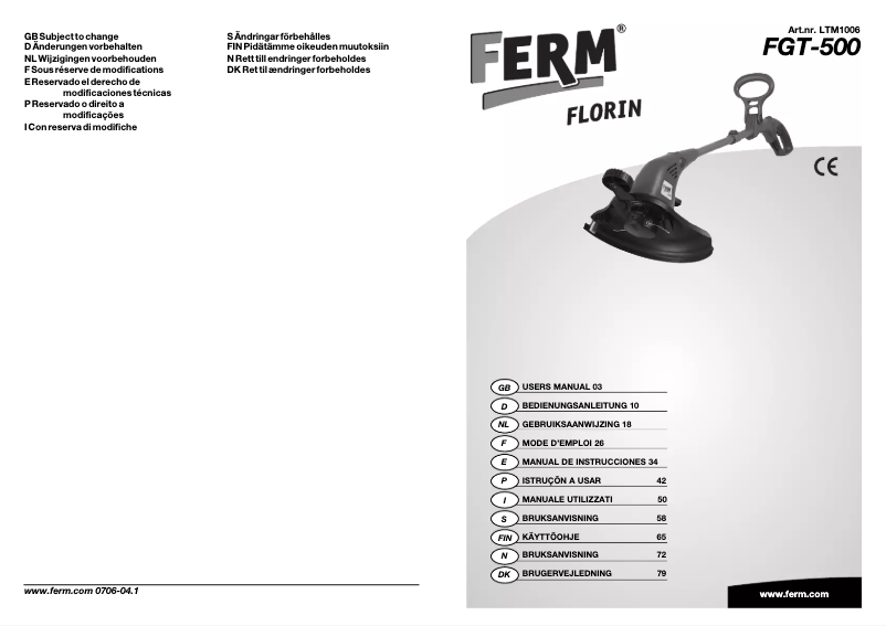 Imagen de la primera página del manual del dispositivo LTM1006