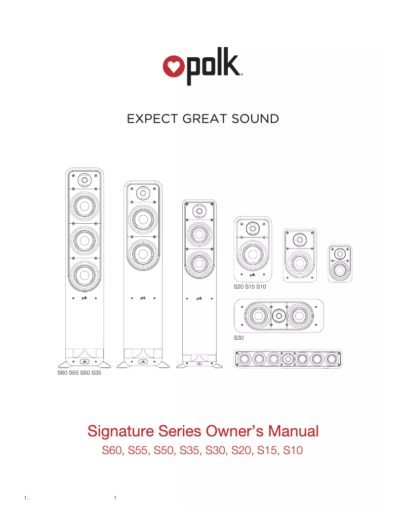 Page 1 de la notice Manuel utilisateur Polk Signature S60