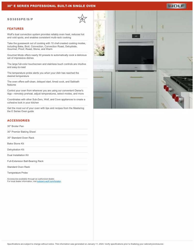 Page n°1 - Manuel utilisateur Wolf SO3050PP