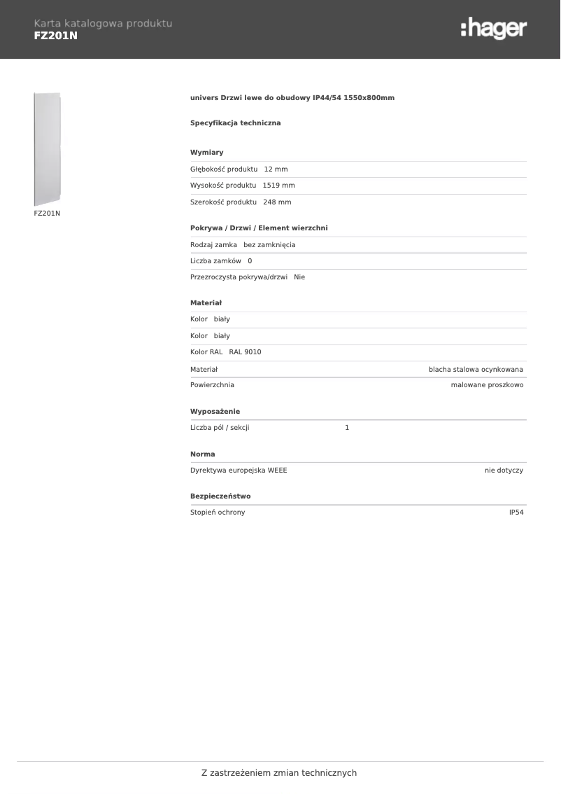 Page 1 de la notice Manuel utilisateur Hager FZ201N