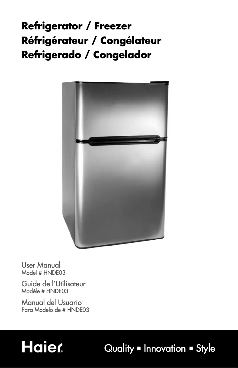 Page n°1 - Manuel utilisateur Haier HNDE03VS