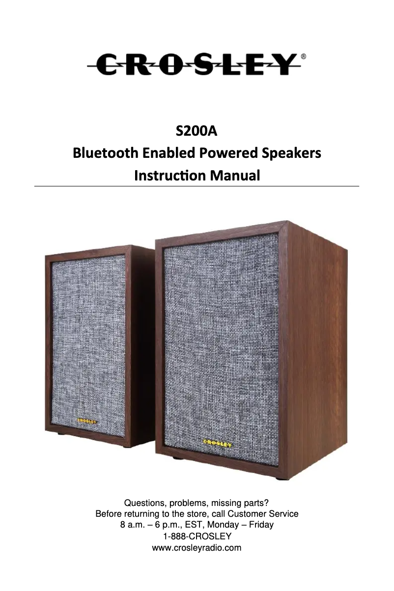 Page 1 de la notice Manuel utilisateur Crosley S200A