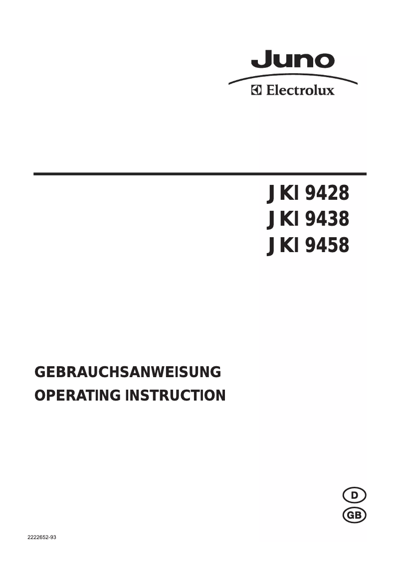 Image de la première page du manuel de l'appareil JKI9438