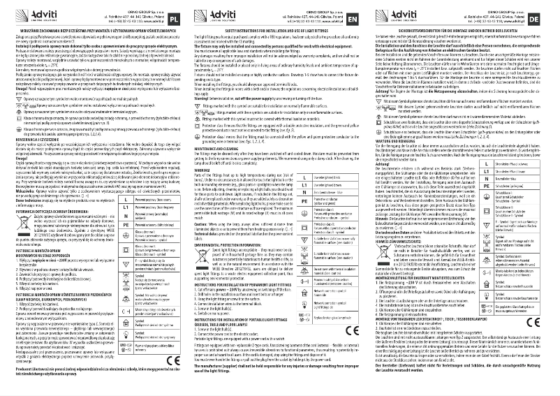 Page n°1 - Manuel utilisateur Adviti AD-LD-6237BE27T