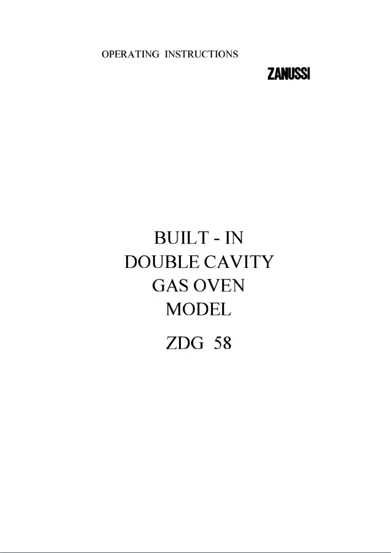 Image de la première page du manuel de l'appareil ZDG58W