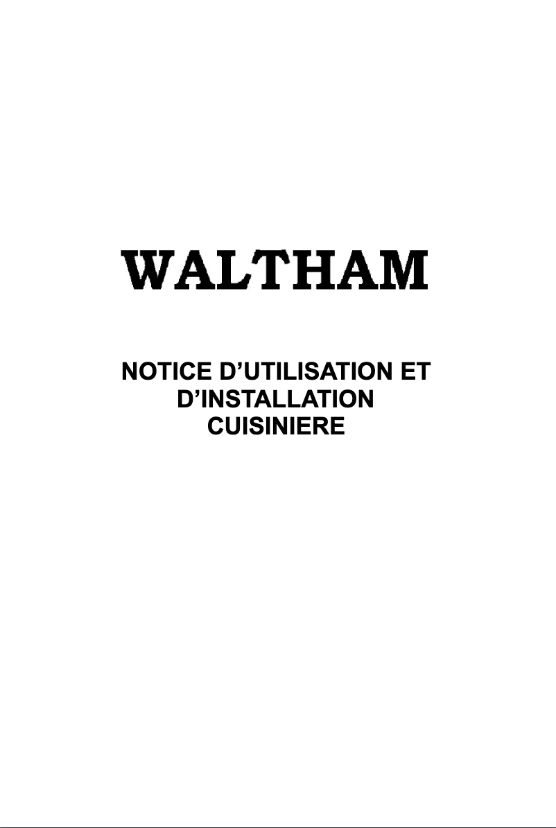 Page n°1 - Manuel utilisateur Waltham WTFSC 55 B