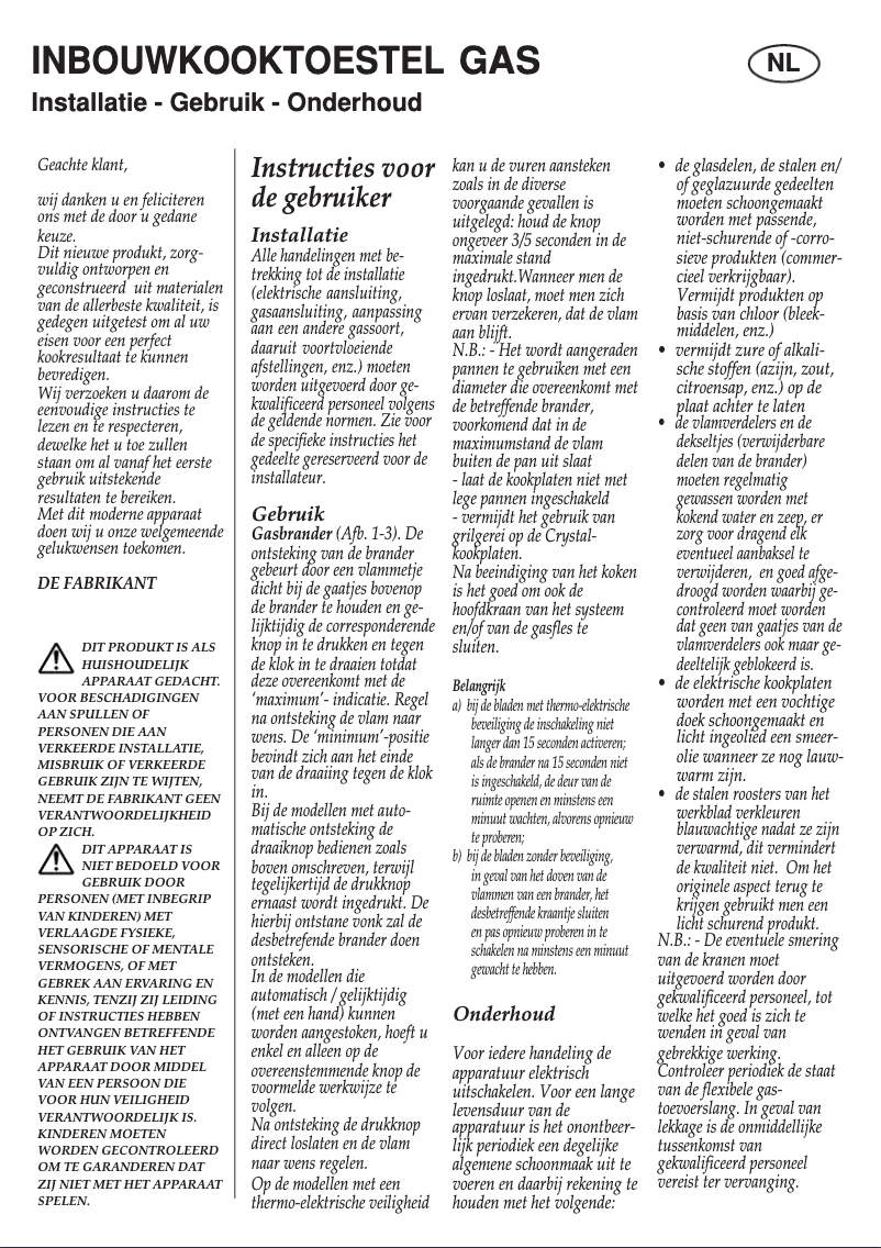 Page n°1 - Manuel utilisateur M-System MGK-6