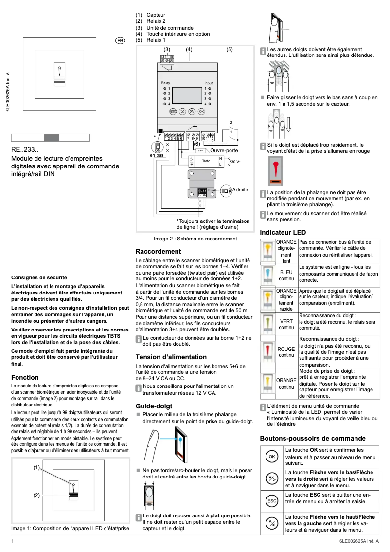 Image de la première page du manuel de l'appareil REN233X