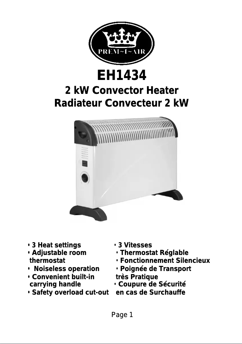 Imagen de la primera página del manual del dispositivo EH1434