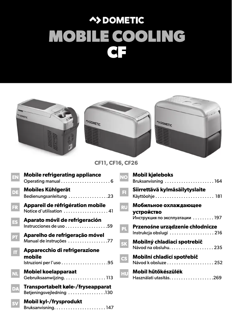 Imagen de la primera página del manual del dispositivo CoolFreeze CF 16